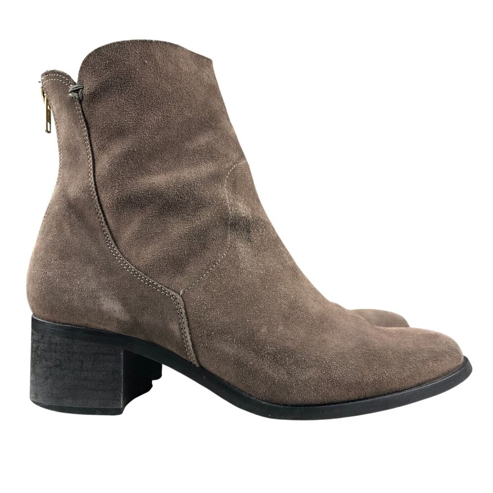 Paola Ferri by Alba Moda Women's Size 39 Brown Suede Almond Toe Ankle Boots